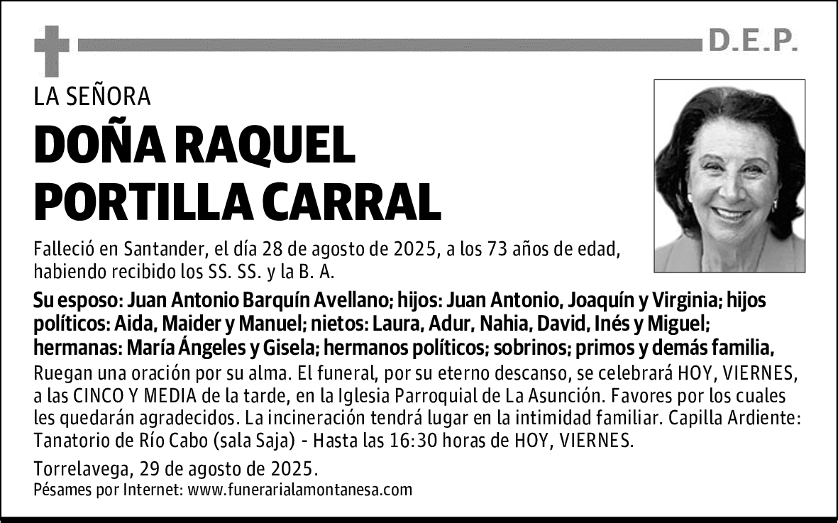 DOÑA RAQUEL PORTILLA CARRAL