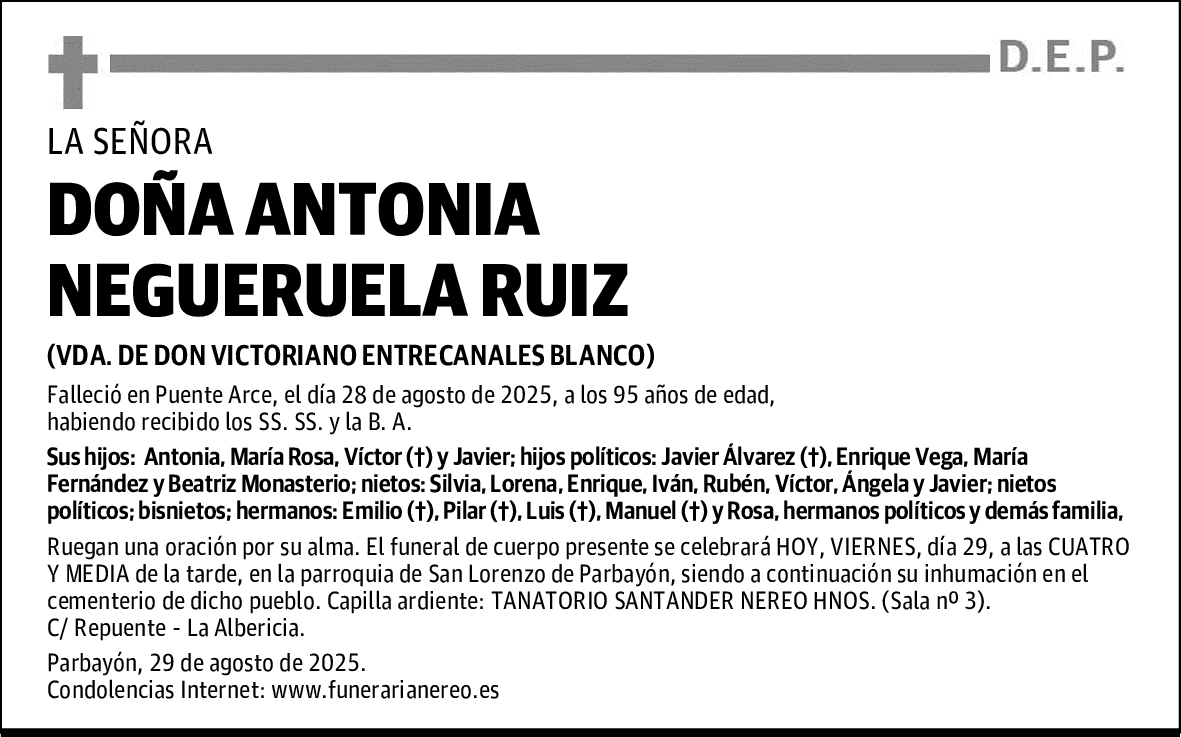 DOÑA ANTONIA NEGUERUELA RUIZ