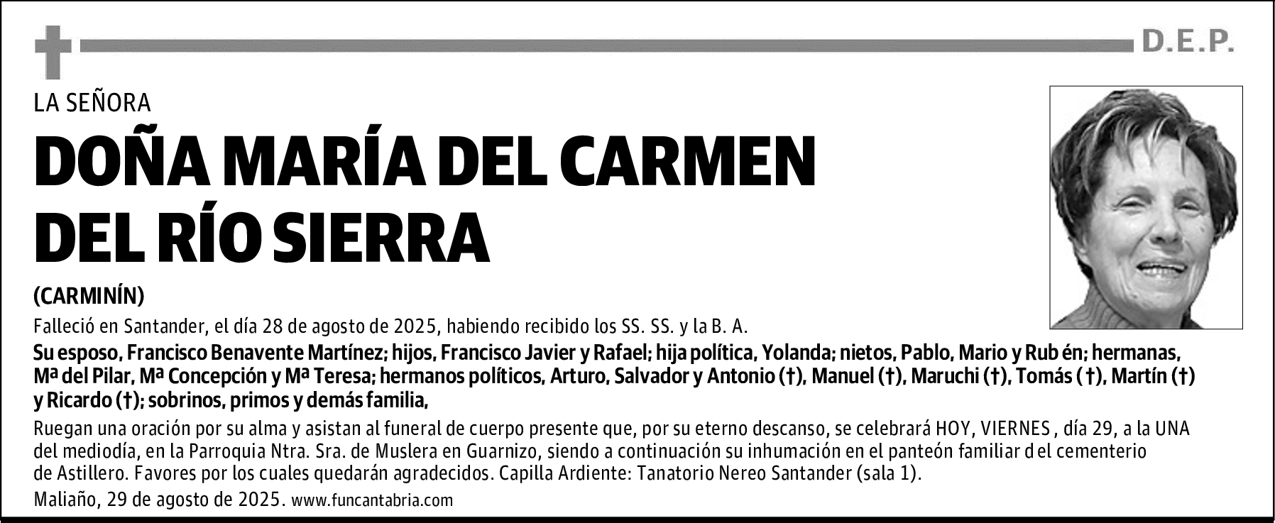 DOÑA MARÍA DEL CARMEN DEL RÍO SIERRA
