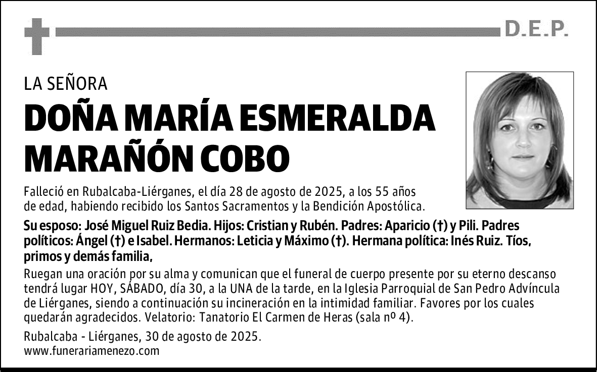 DOÑA MARÍA ESMERALDA MARAÑÓN COBO