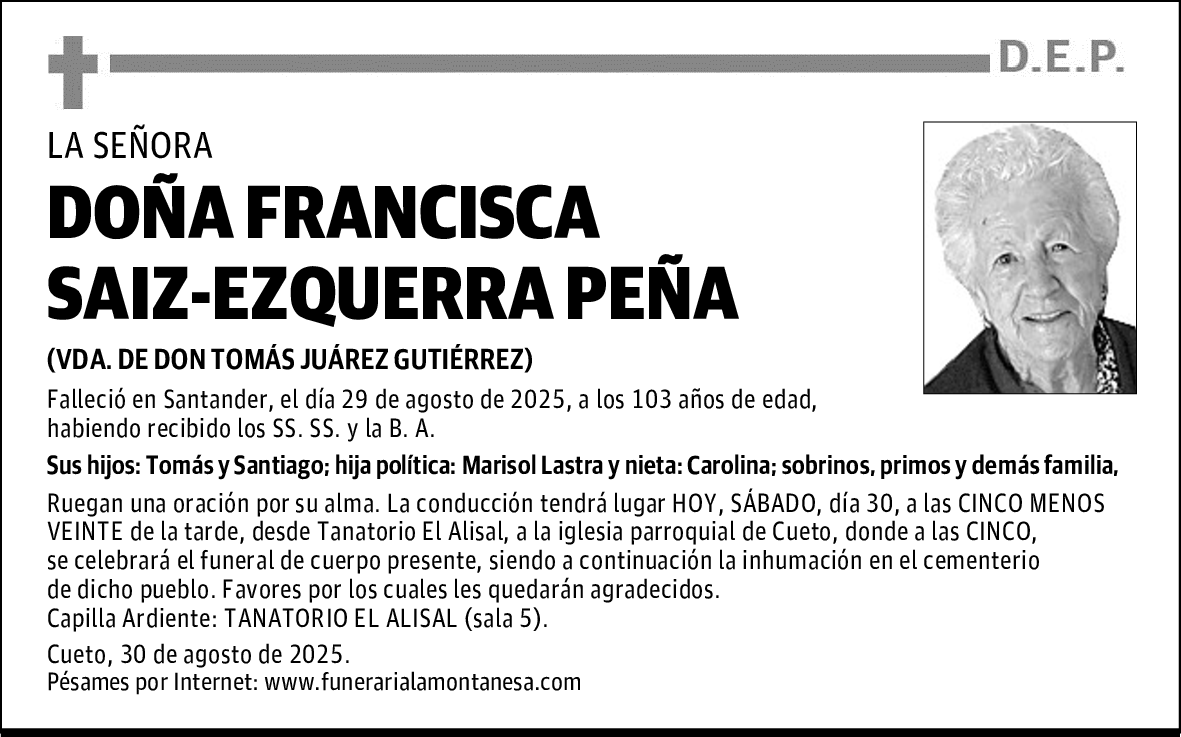 DOÑA FRANCISCA SAIZ-EZQUERRA PEÑA