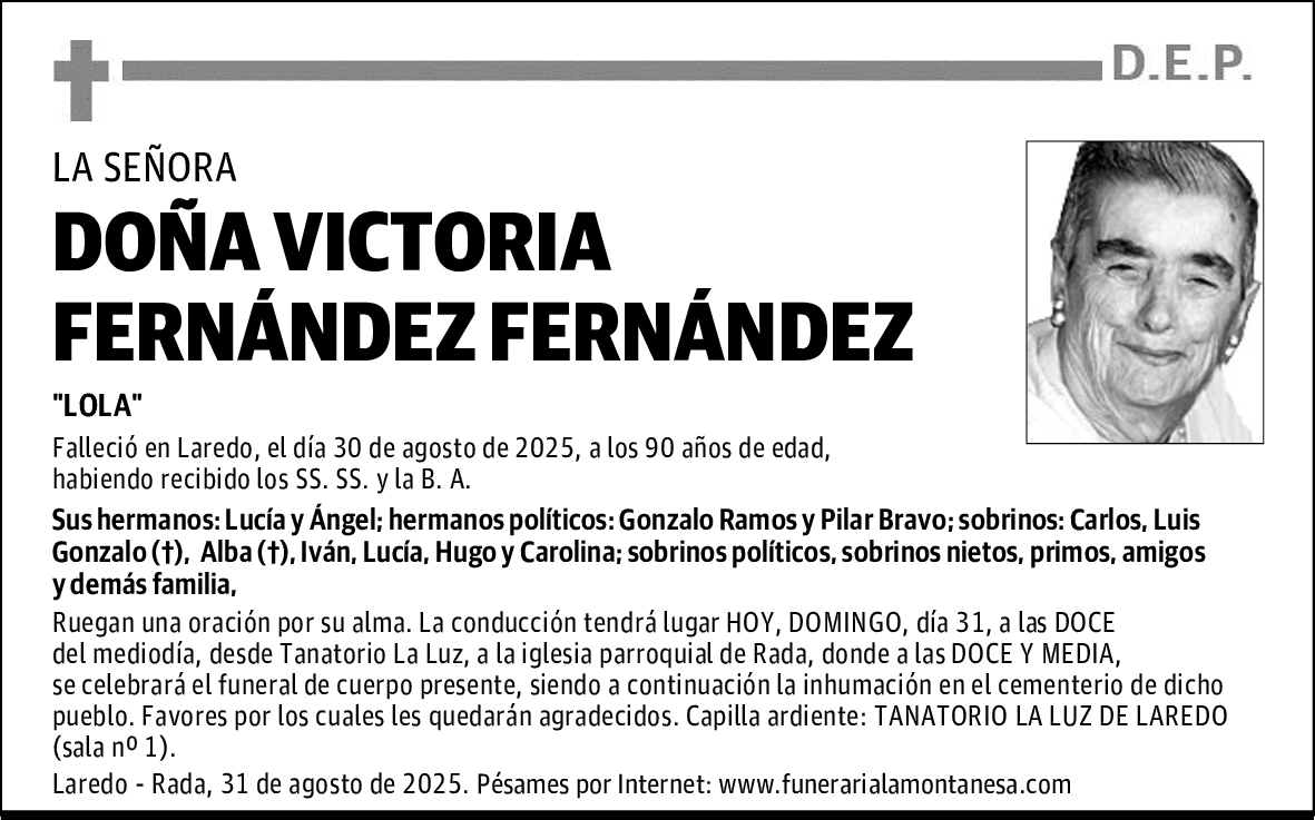 DOÑA VICTORIA FERNÁNDEZ FERNÁNDEZ