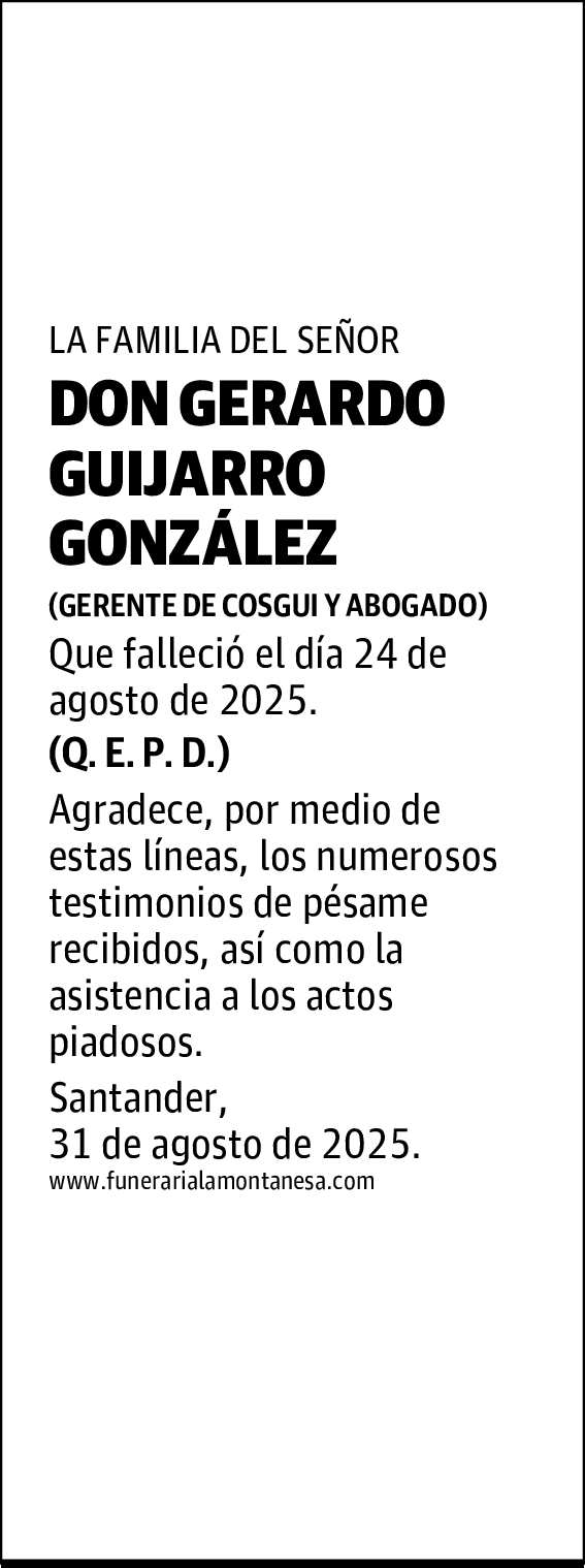 DON GERARDO GUIJARRO GONZÁLEZ