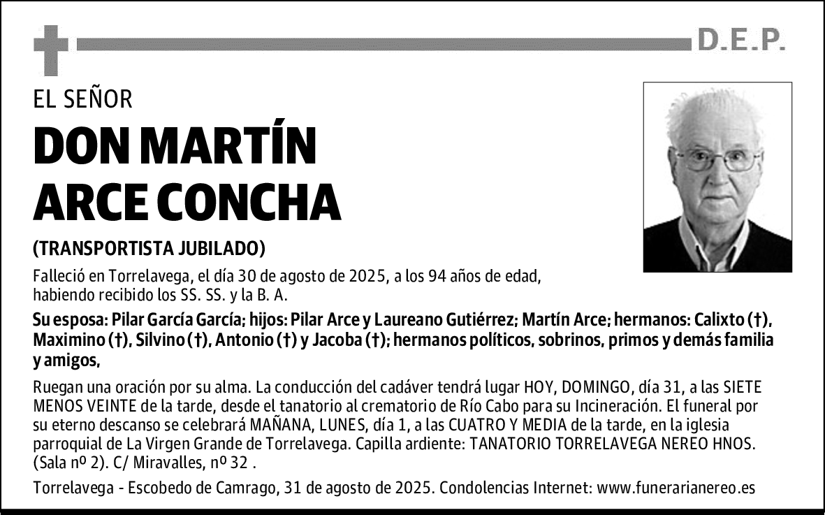 DON MARTÍN ARCE CONCHA