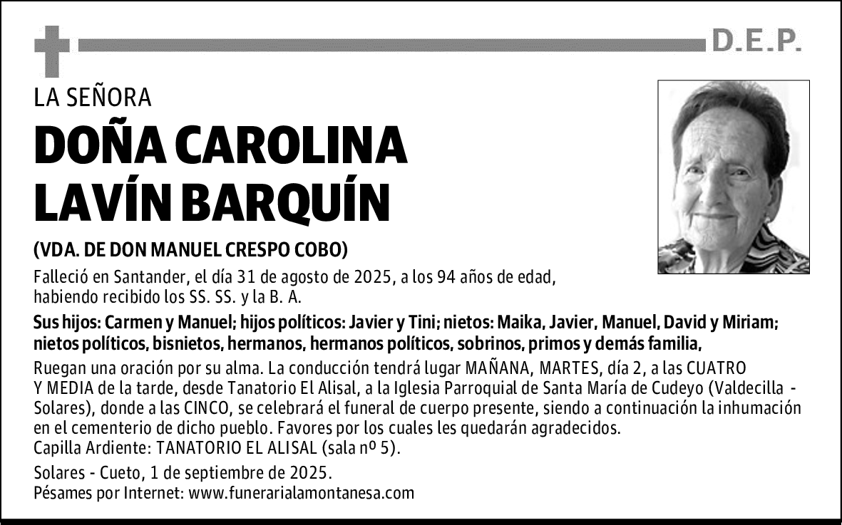 DOÑA CAROLINA LAVÍN BARQUÍN