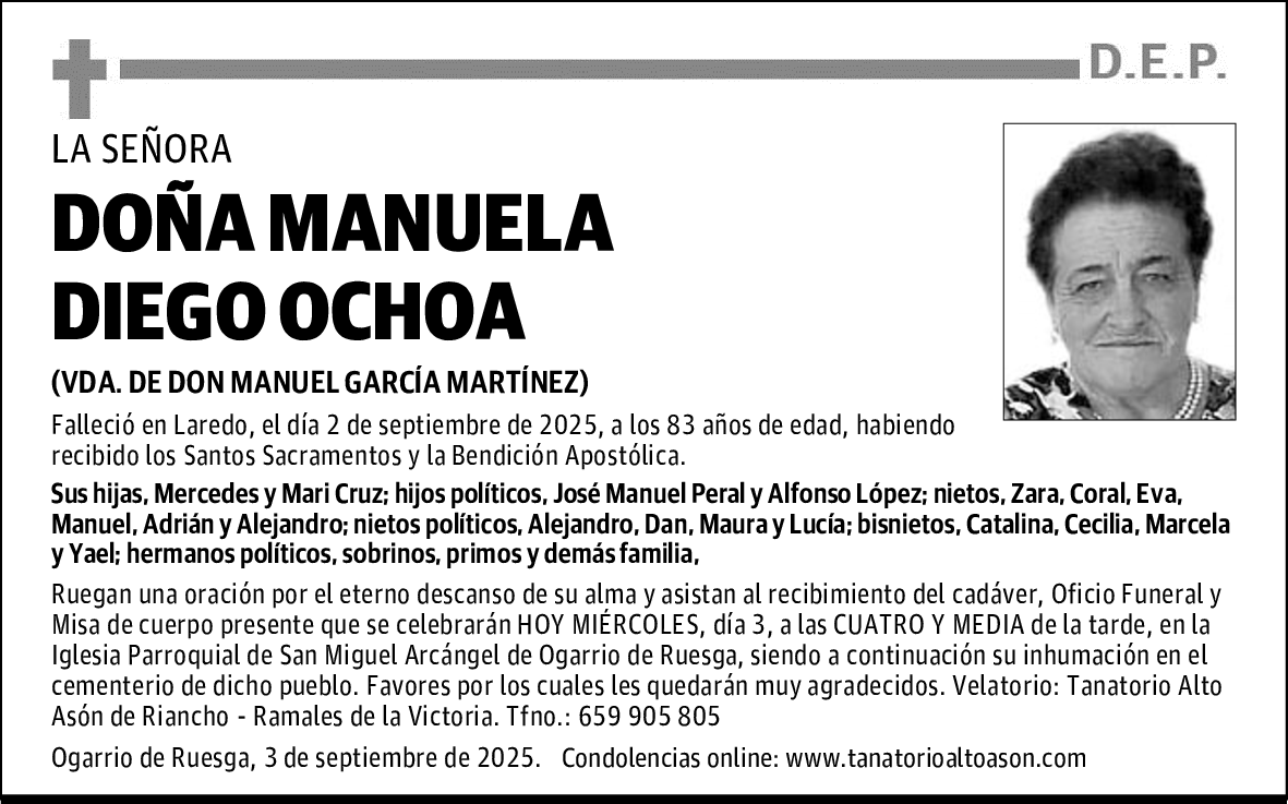 DOÑA MANUELA DIEGO OCHOA