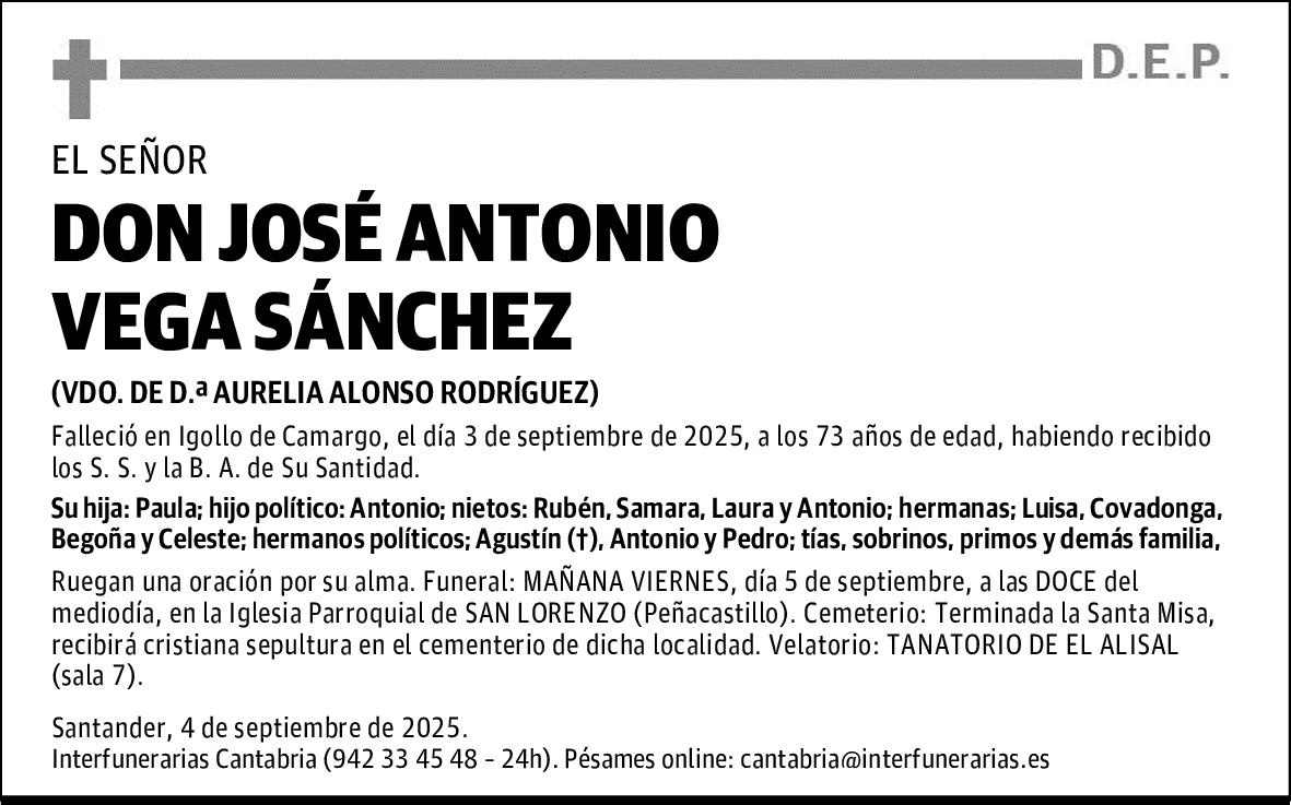 DON JOSÉ ANTONIO VEGA SÁNCHEZ