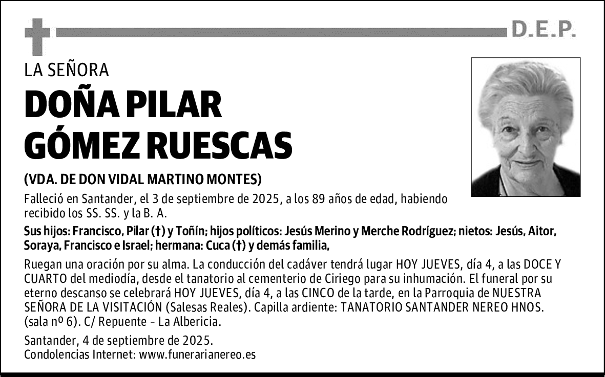 DOÑA PILAR GÓMEZ RUESCAS