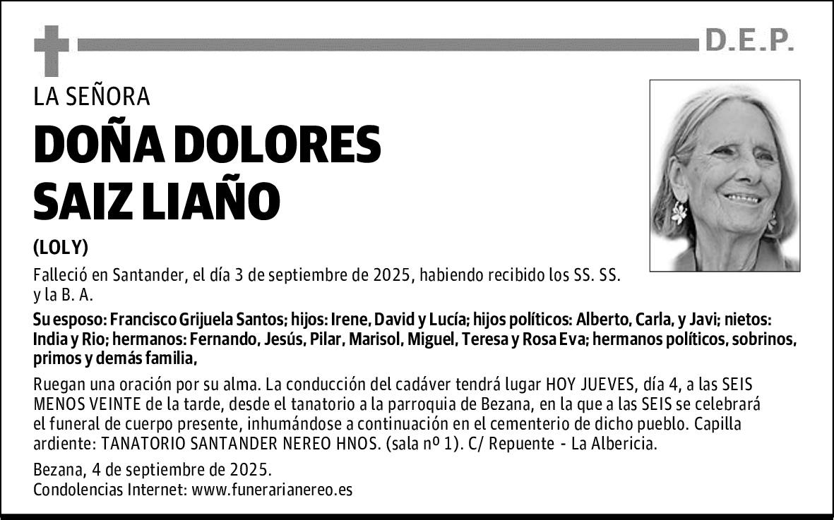 DOÑA DOLORES SAIZ LIAÑO