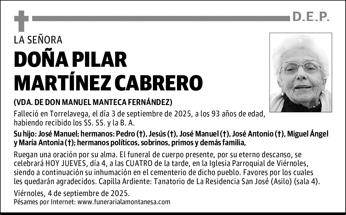 DOÑA PILAR MARTÍNEZ CABRERO