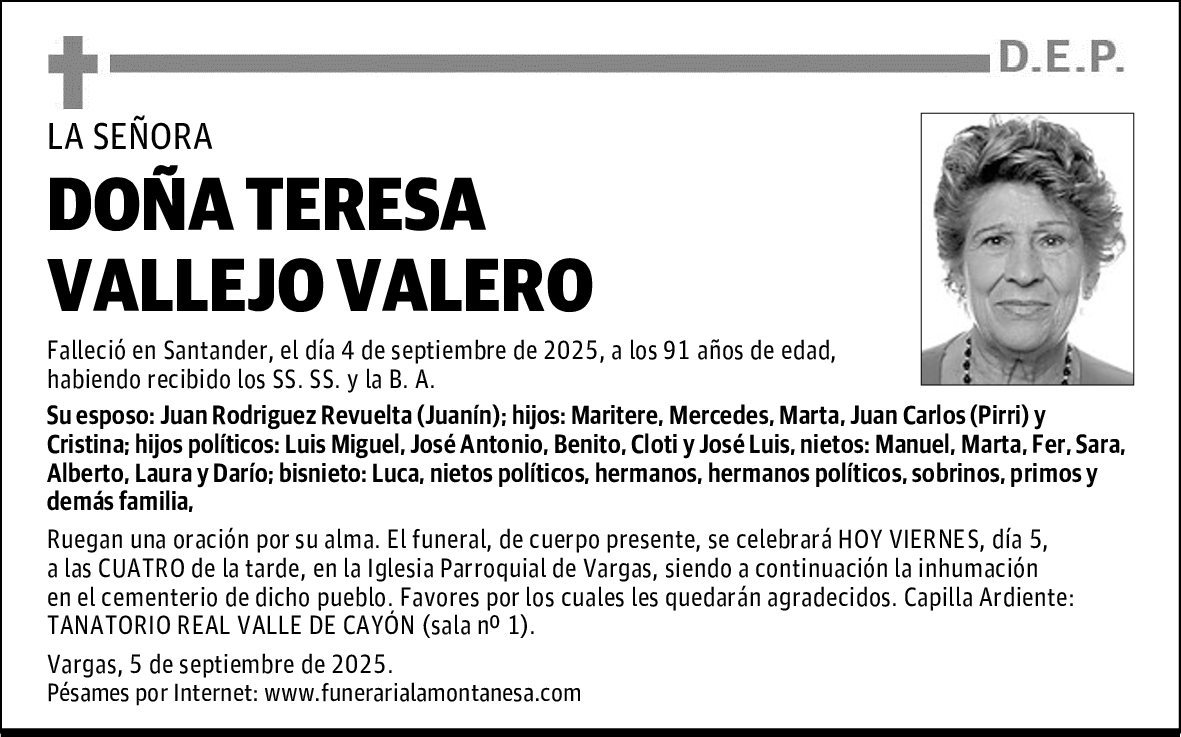 DOÑA TERESA VALLEJO VALERO