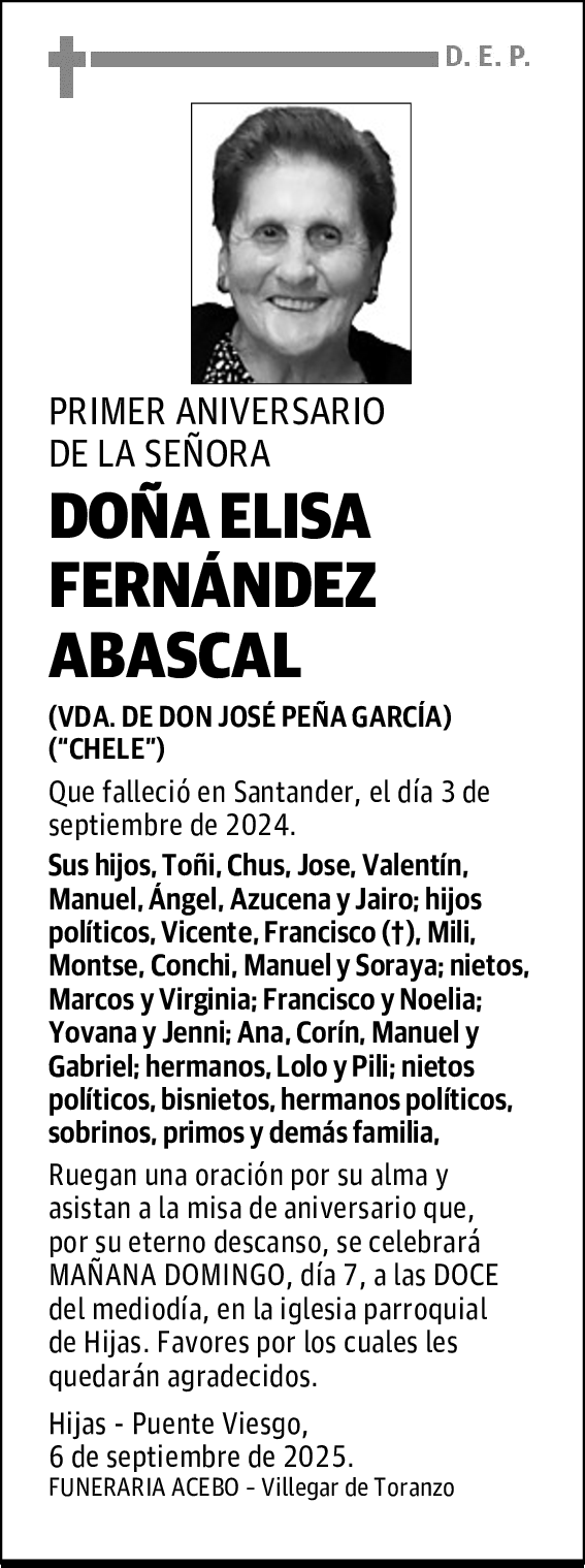 DOÑA ELISA FERNÁNDEZ ABASCAL