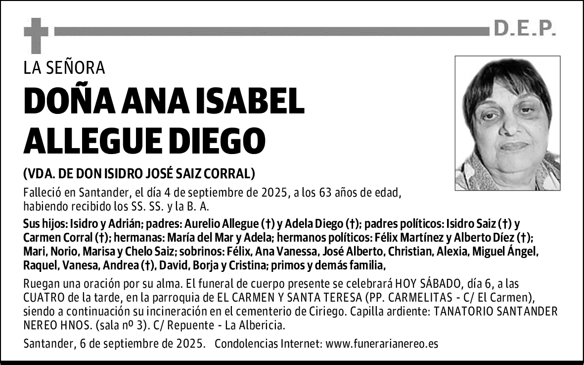 DOÑA ANA ISABEL ALLEGUE DIEGO