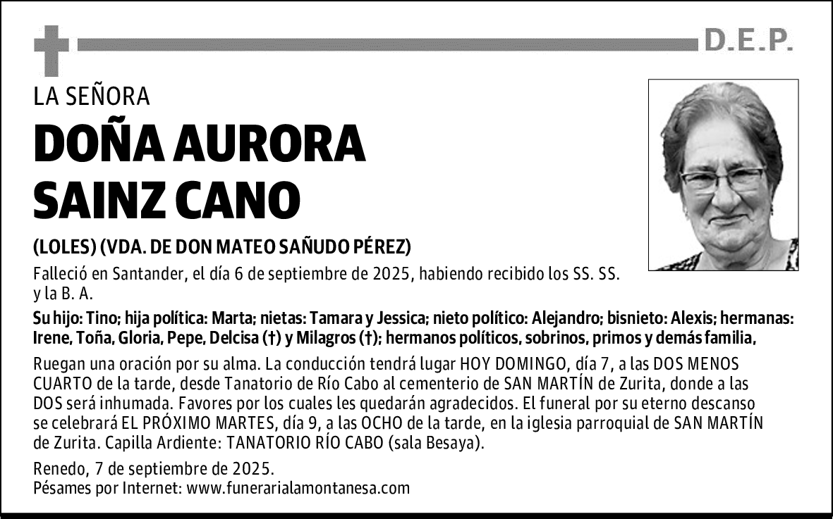 DOÑA AURORA SAINZ CANO
