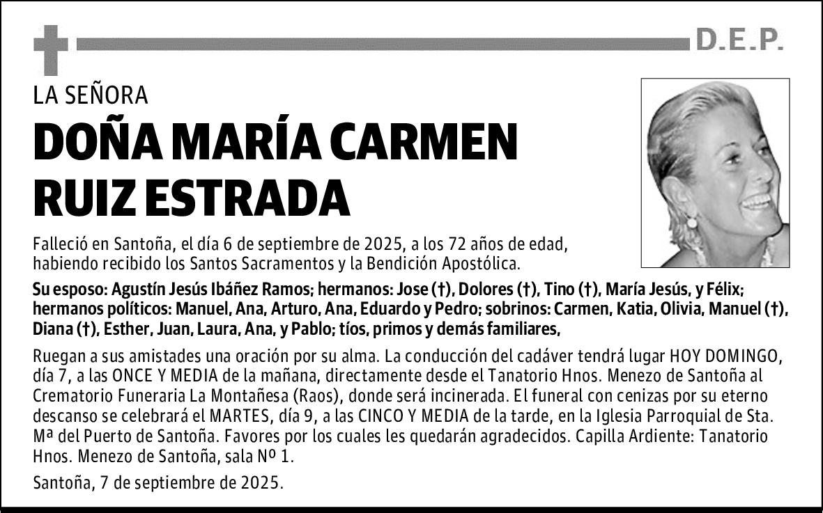 DOÑA MARÍA CARMEN RUIZ ESTRADA