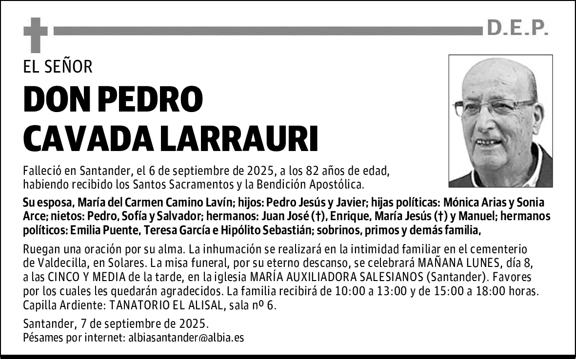 DON PEDRO CAVADA LARRAURI