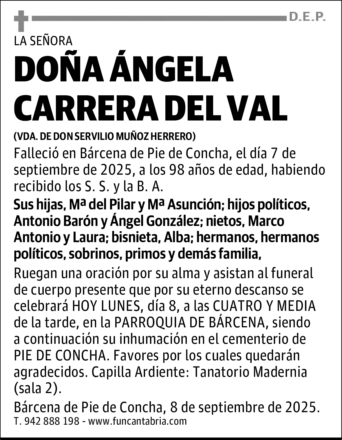 DOÑA ÁNGELA CARRERA DEL VAL