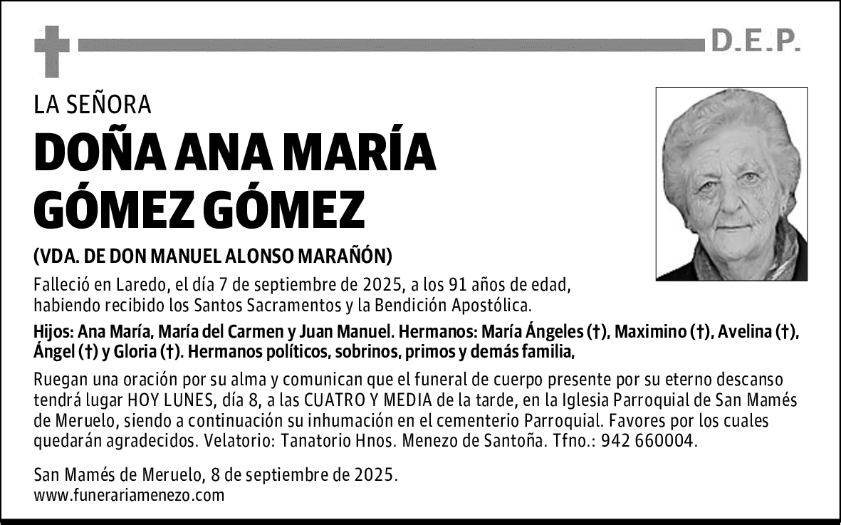DOÑA ANA MARÍA GÓMEZ GÓMEZ