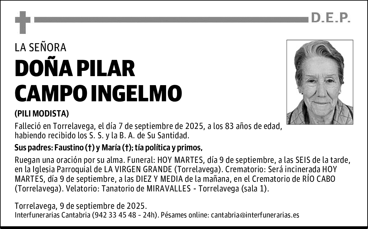 DOÑA PILAR CAMPO INGELMO