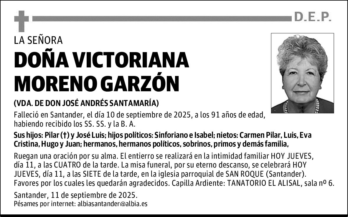 DOÑA VICTORIANA MORENO GARZÓN