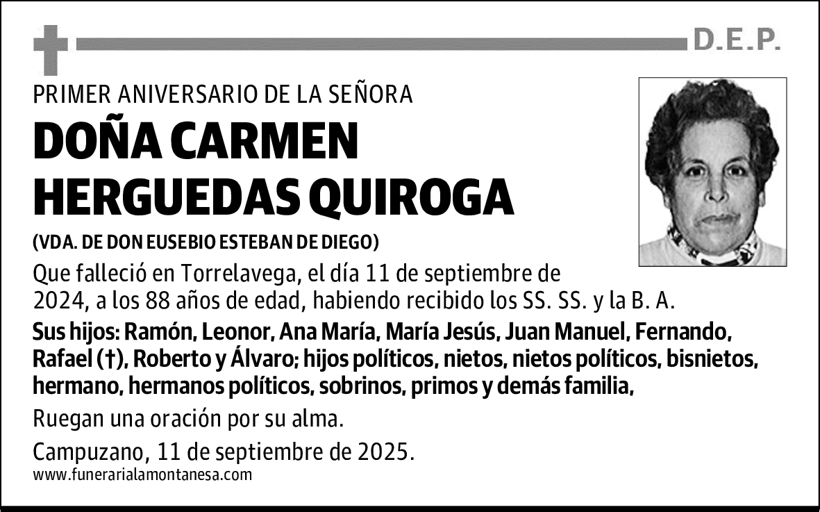 DOÑA CARMEN HERGUEDAS QUIROGA