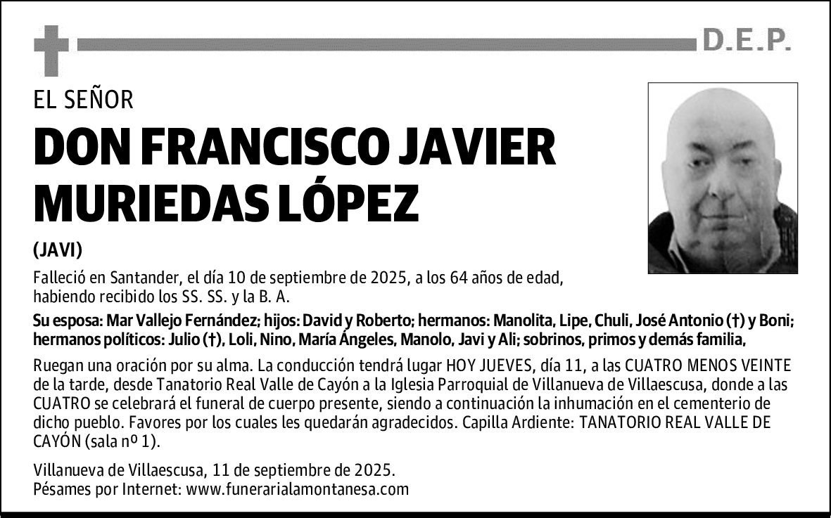 DON FRANCISCO JAVIER MURIEDAS LÓPEZ
