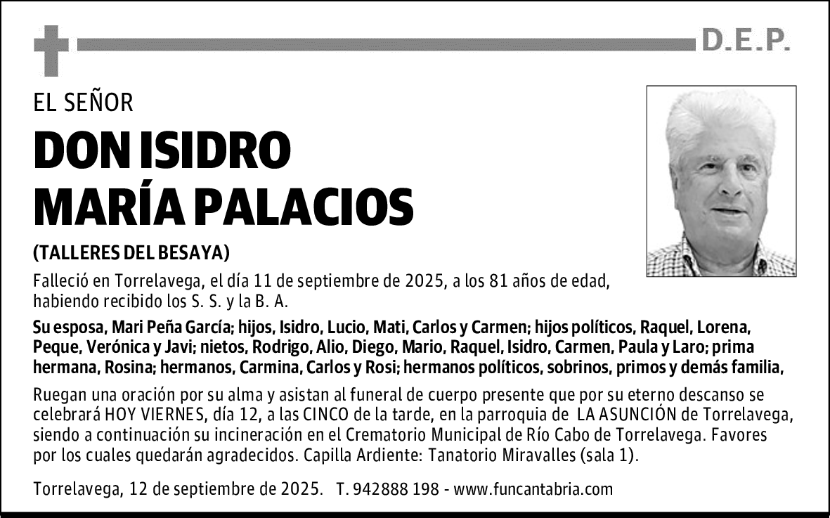 DON ISIDRO MARÍA PALACIOS
