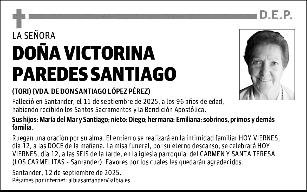 DOÑA VICTORINA PAREDES SANTIAGO