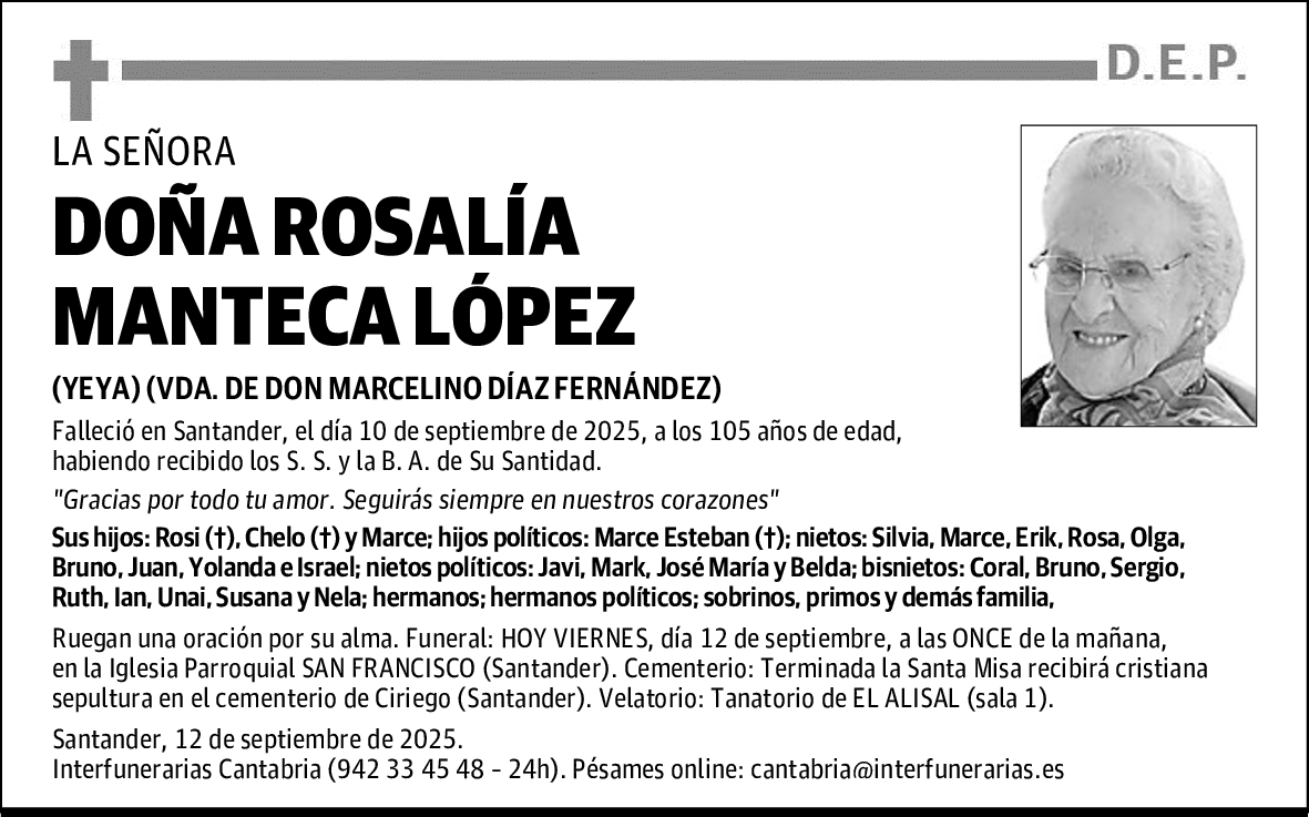 DOÑA ROSALÍA MANTECA LÓPEZ