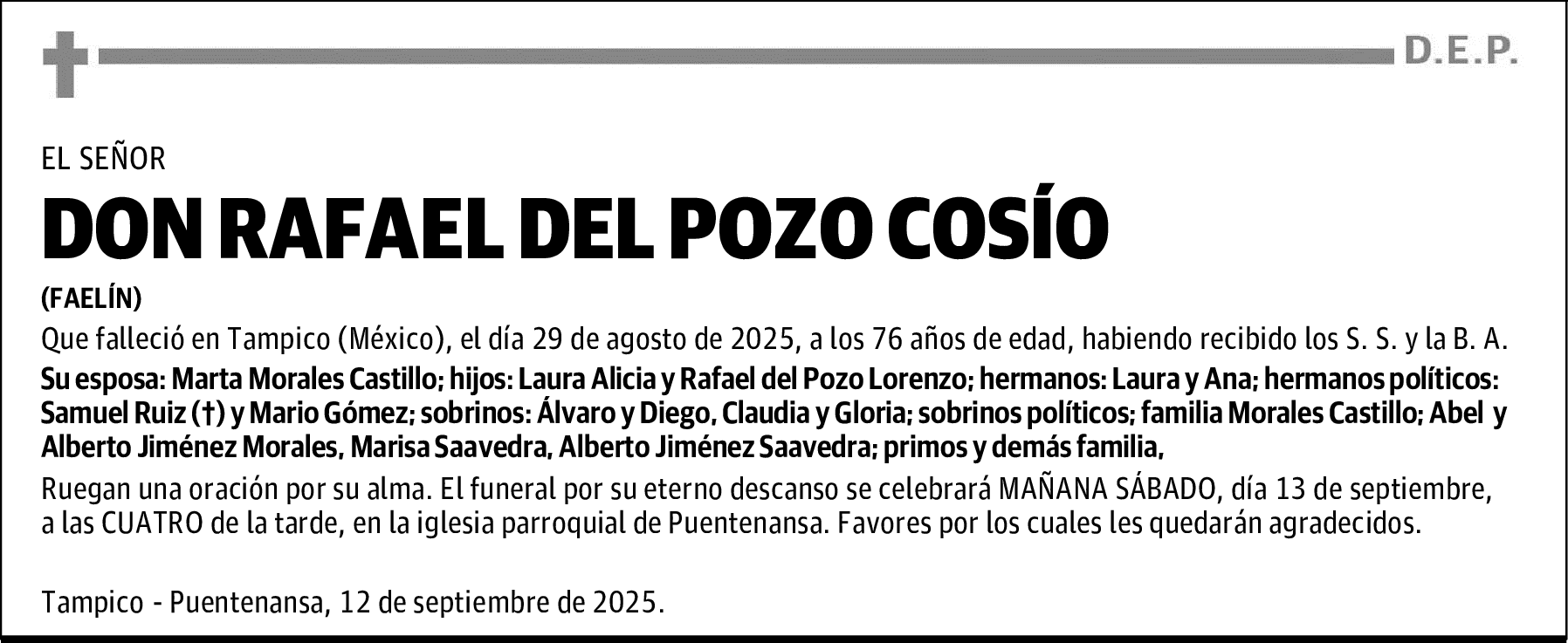 DON RAFAEL DEL POZO COSÍO
