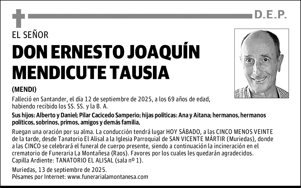 DON ERNESTO JOAQUÍN MENDICUTE TAUSIA
