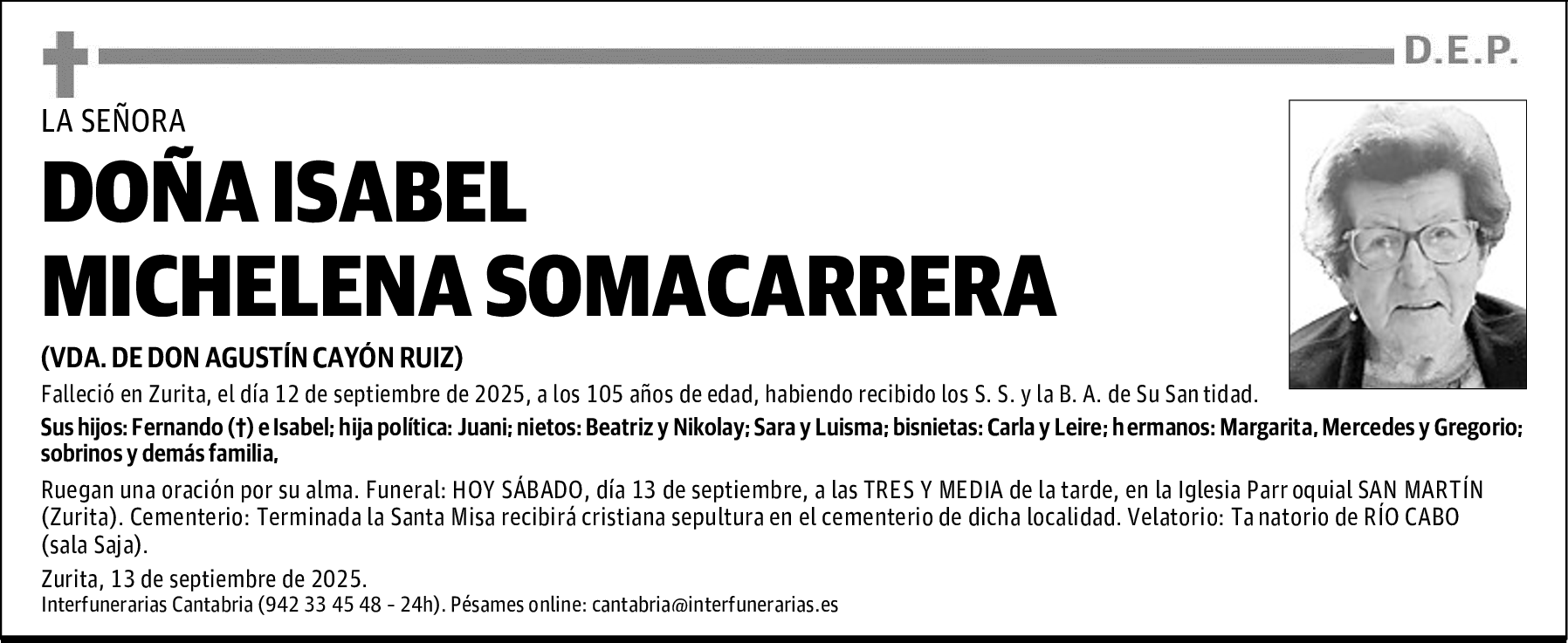 DOÑA ISABEL MICHELENA SOMACARRERA