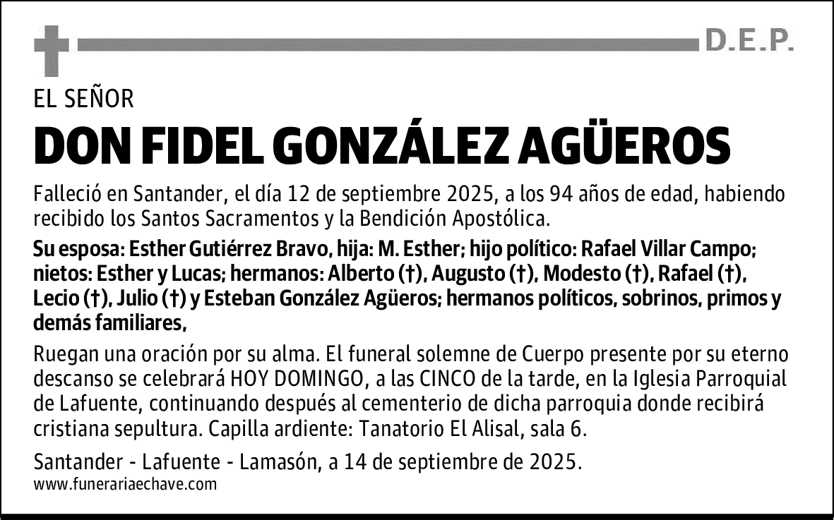 DON FIDEL GONZÁLEZ AGÜEROS