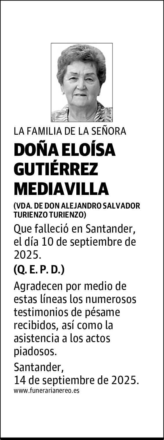 DOÑA ELOÍSA GUTIÉRREZ MEDIAVILLA