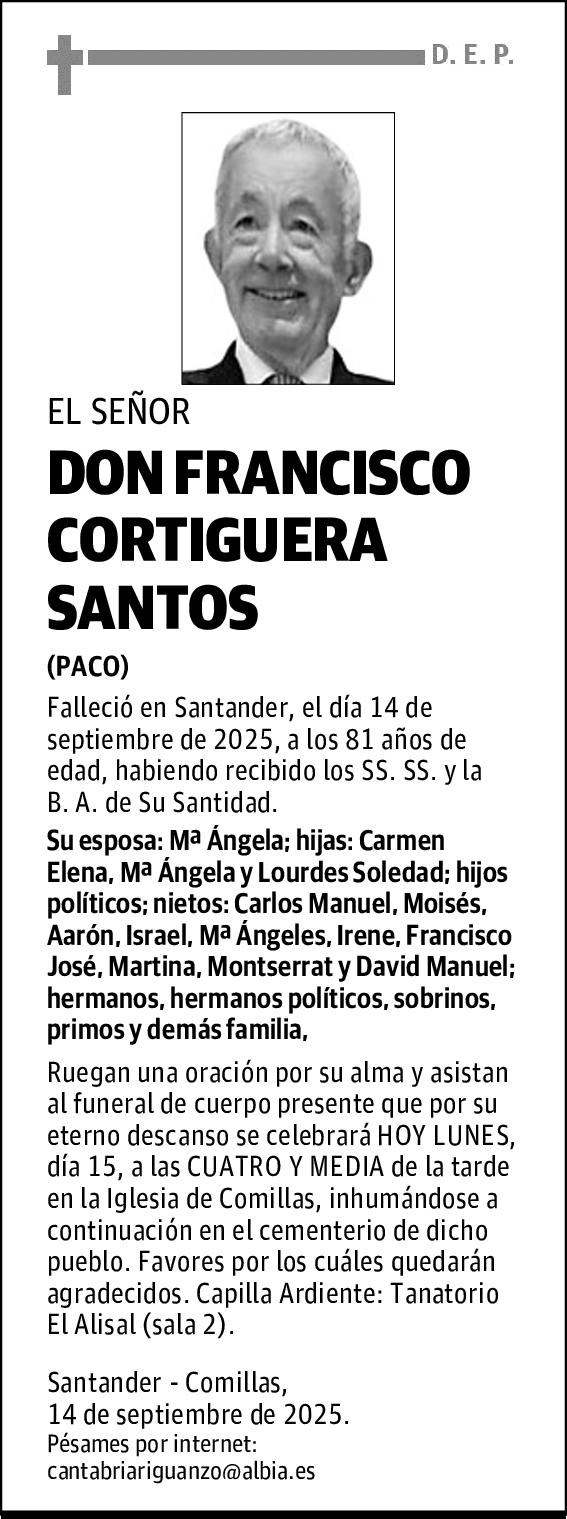 DON FRANCISCO CORTIGUERA SANTOS