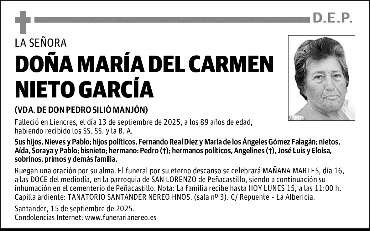 DOÑA MARÍA DEL CARMEN NIETO GARCÍA