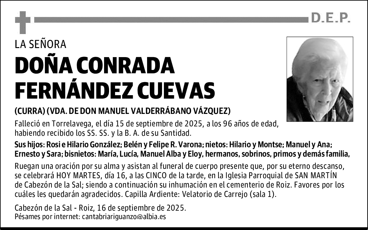 DOÑA CONRADA FERNÁNDEZ CUEVAS