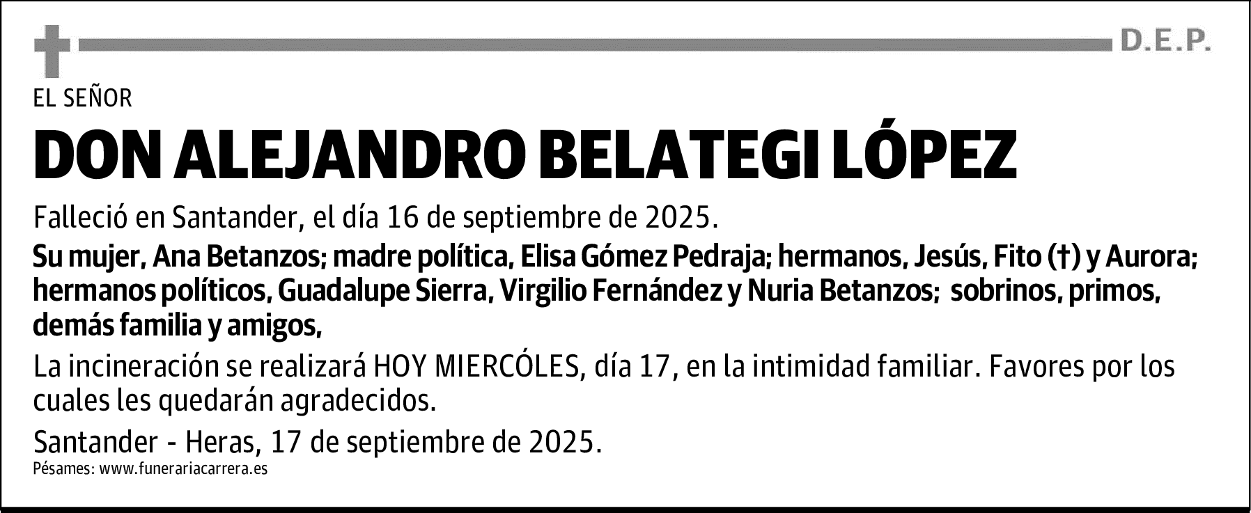 DON ALEJANDRO BELATEGI LÓPEZ