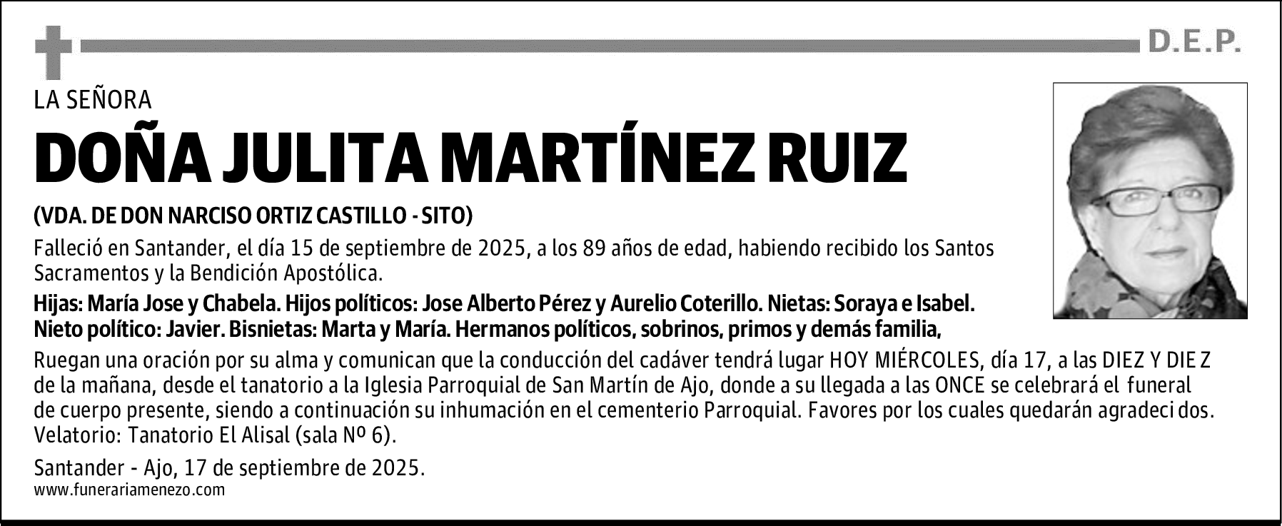 DOÑA JULITA MARTÍNEZ RUIZ