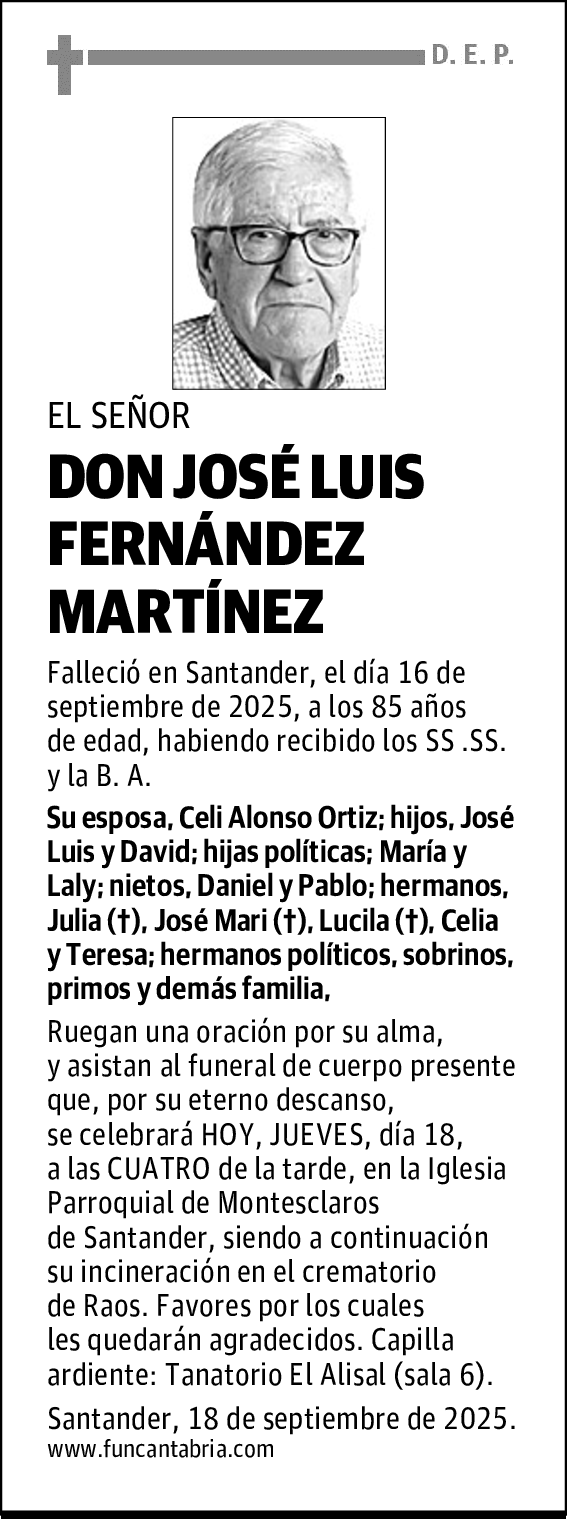 DON JOSÉ LUIS FERNÁNDEZ MARTÍNEZ