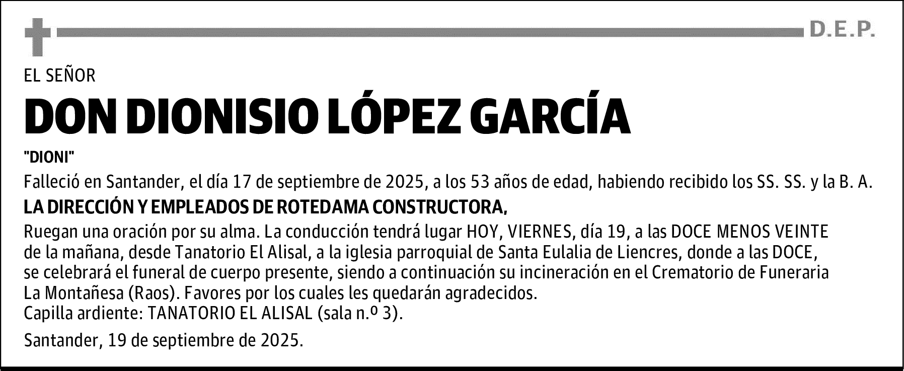 DON DIONISIO LÓPEZ GARCÍA