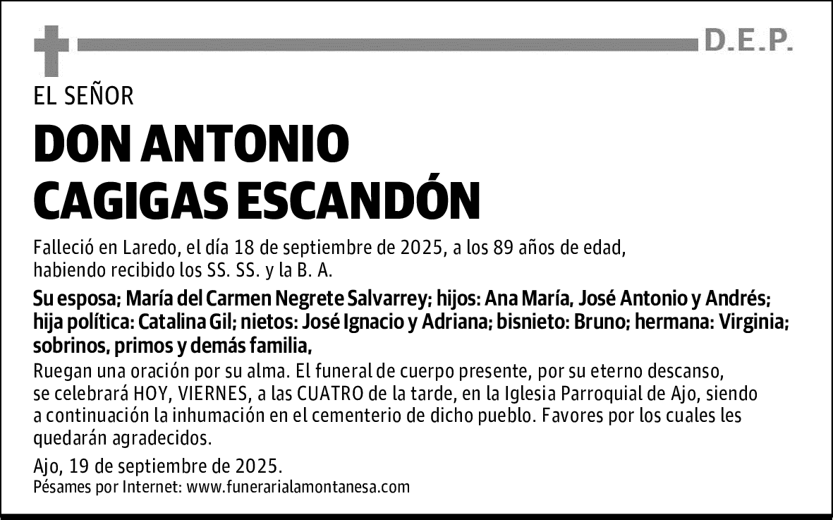 DON ANTONIO CAGIGAS ESCANDÓN
