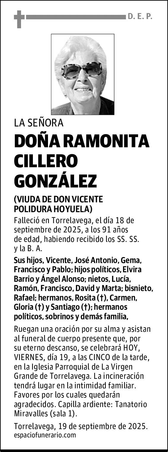 DOÑA RAMONITA CILLERO GONZÁLEZ