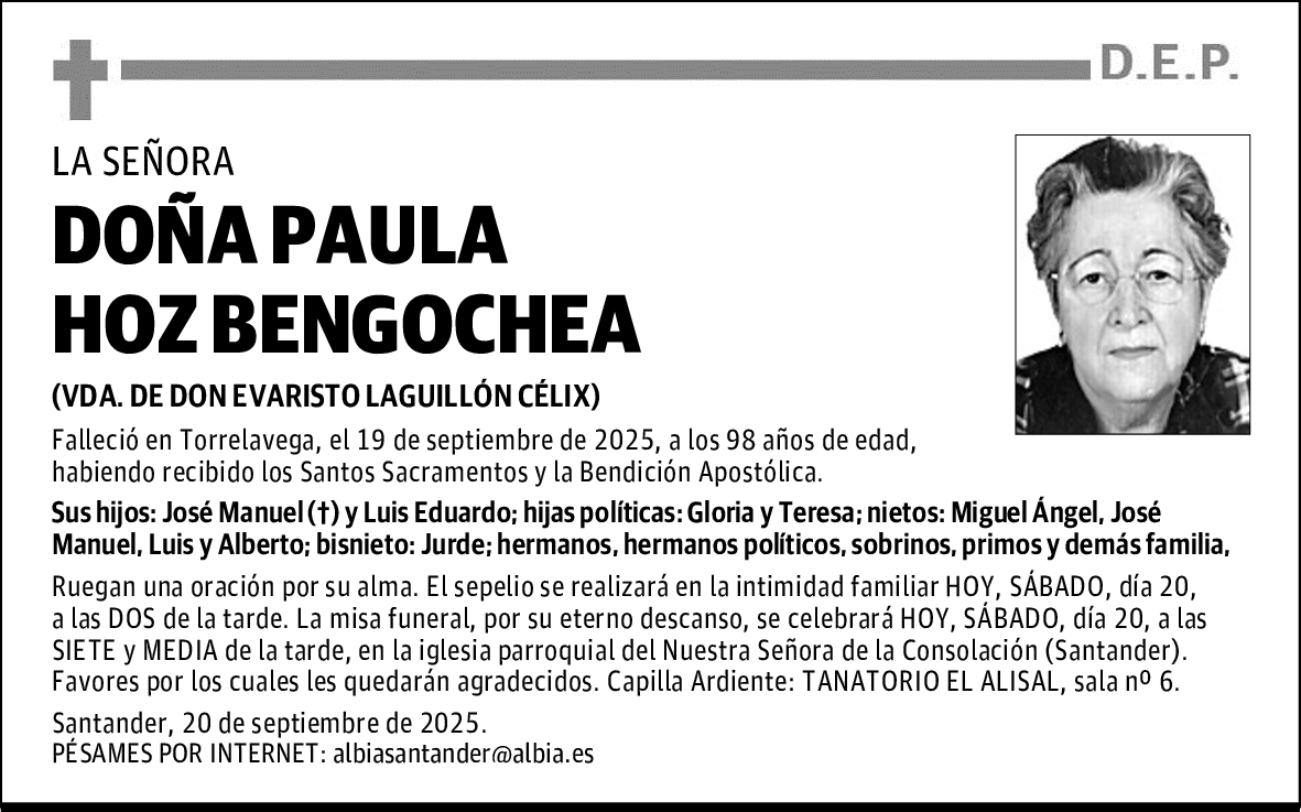 DOÑA PAULA HOZ BENGOCHEA