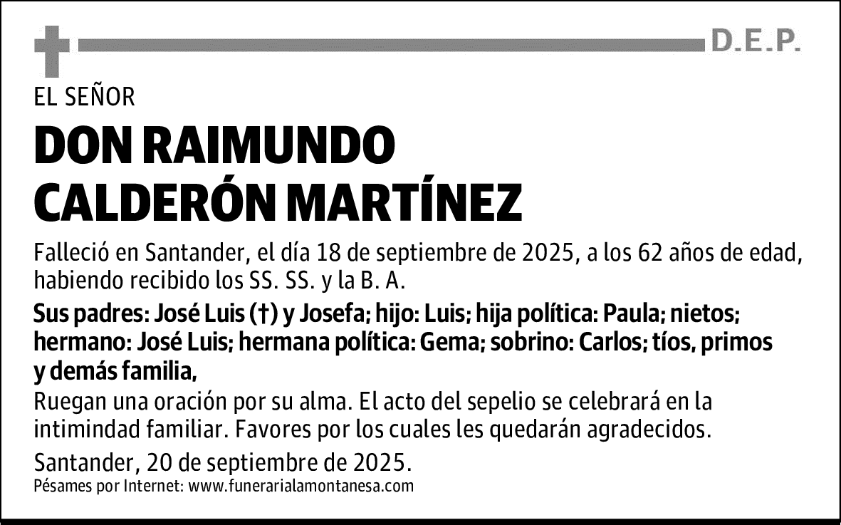 DON RAIMUNDO CALDERÓN MARTÍNEZ