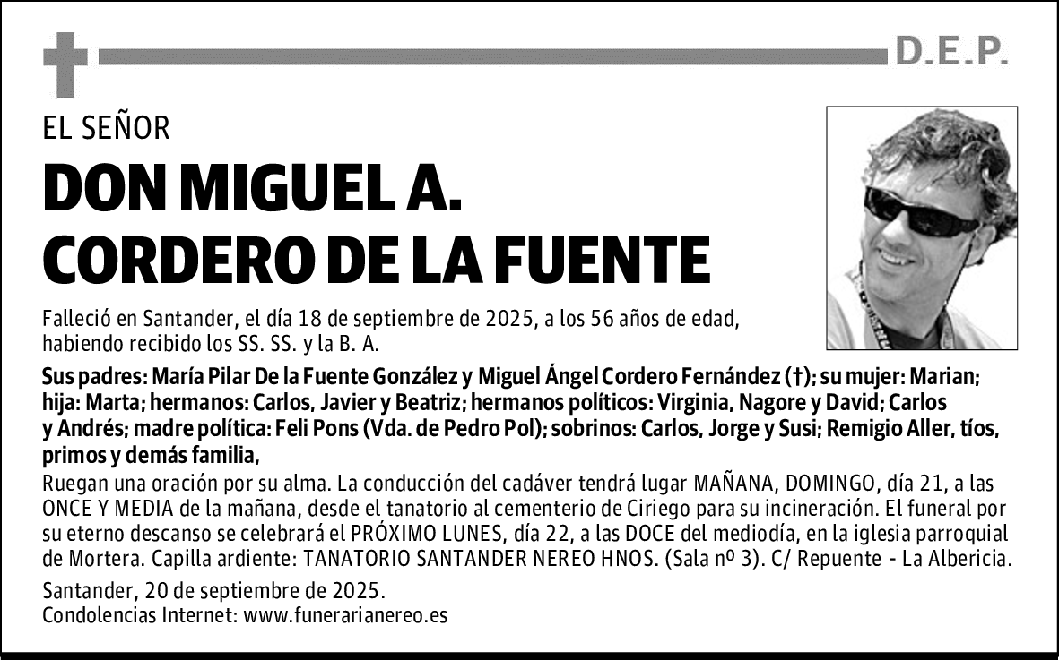 DON MIGUEL A. CORDERO DE LA FUENTE
