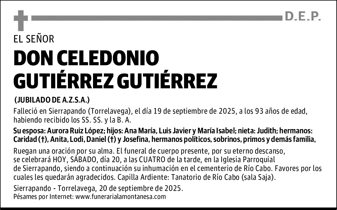 DON CELEDONIO GUTIÉRREZ GUTIÉRREZ