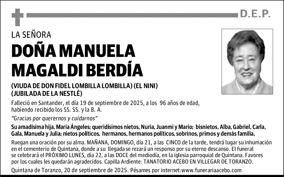 DOÑA MANUELA MAGALDI BERDÍA
