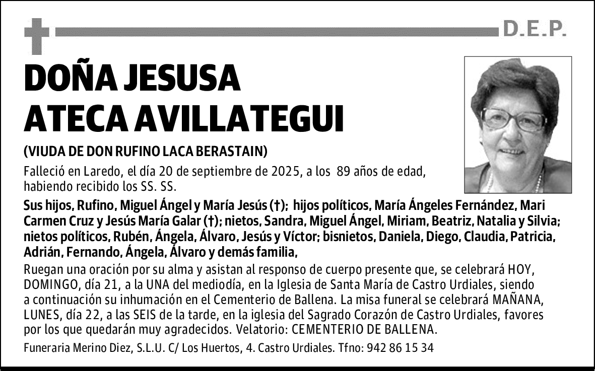 DOÑA JESUSA ATECA AVILLATEGUI