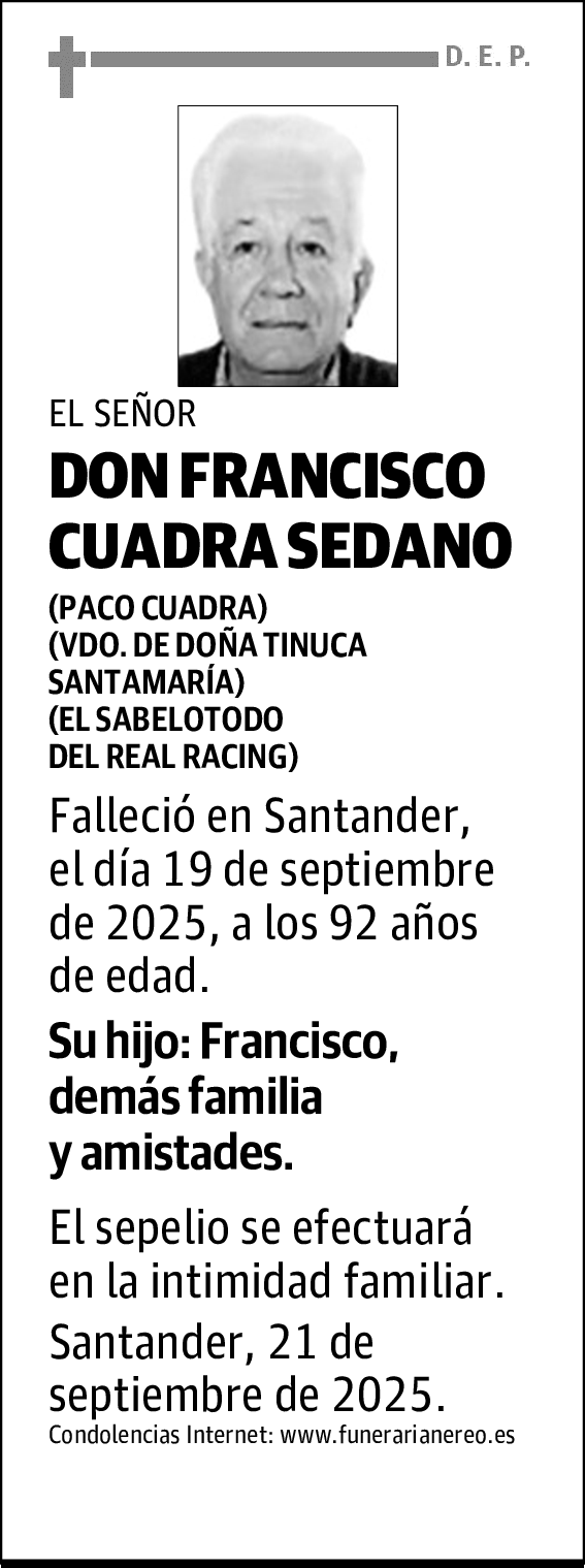 DON FRANCISCO CUADRA SEDANO